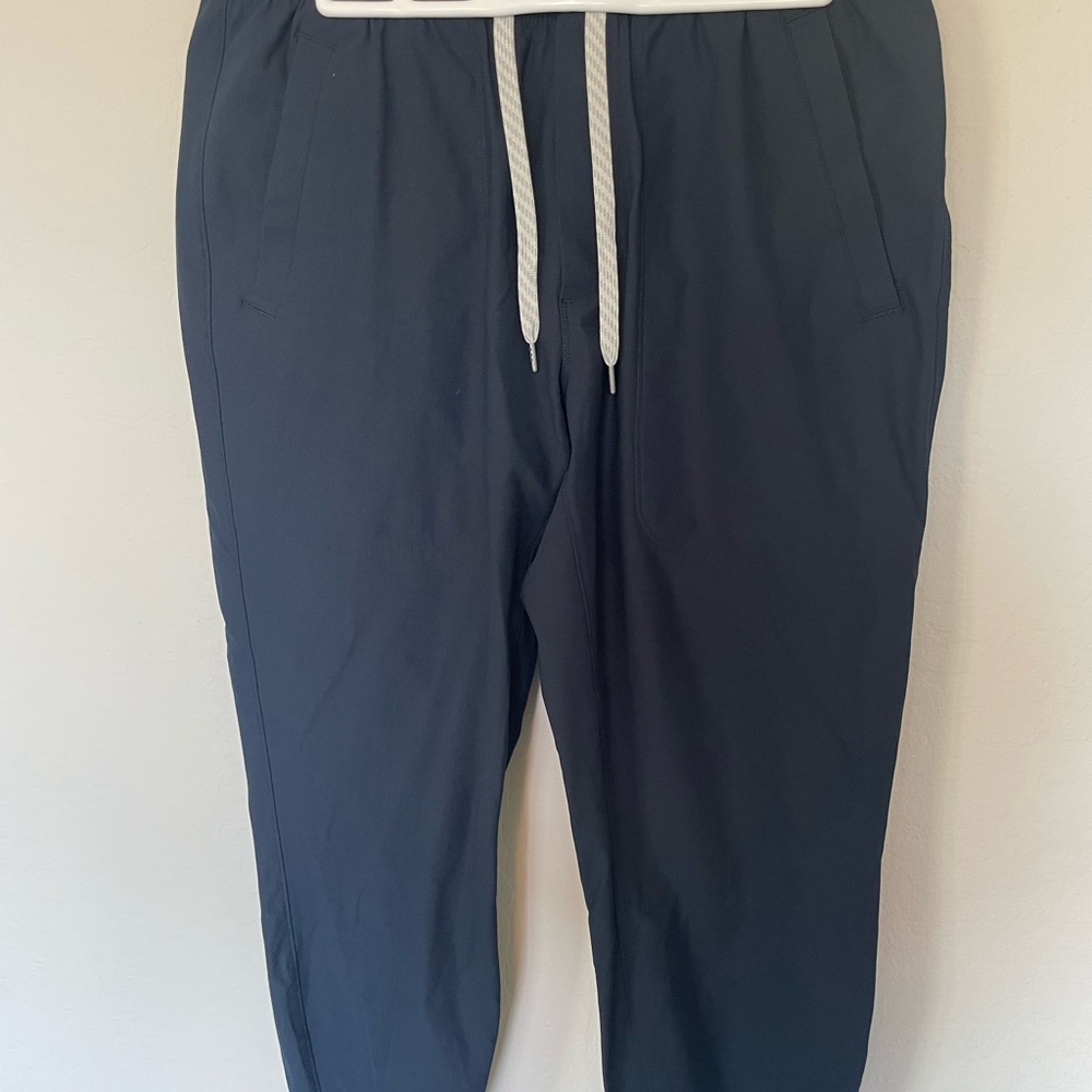 Vuori Men's Dark Blue Joggers with White Drawstring